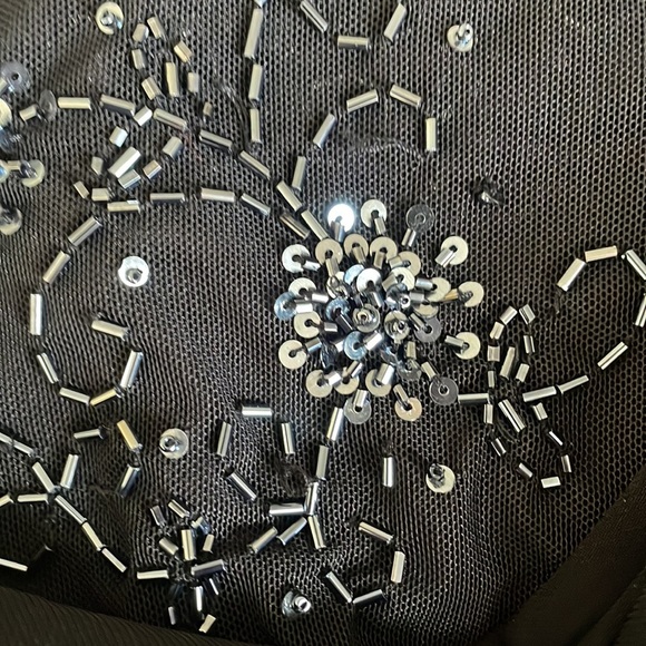 Womens LBD, cap sleeves, mesh detailing front and back, beautiful a-line skirt. - Picture 7 of 8